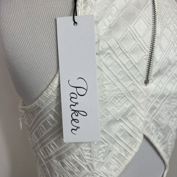 PARKER White Textured Cutout Fit&Flare Mini Dress Rave CyberGoth MSRP $265 Sz S - Picture 5 of 14